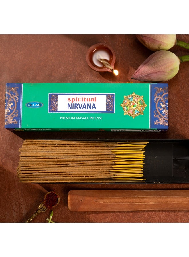 Ullas Spiritual Nirvana Agarbathi Premium Masala Incense Sticks with Rich Masala Fragrance (80 Sticks) With Stick Holder - Image 3